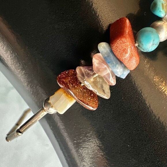 Turquoise Turtle & Mixed Gemstone Beaded Bracelet - Picture 8 of 11